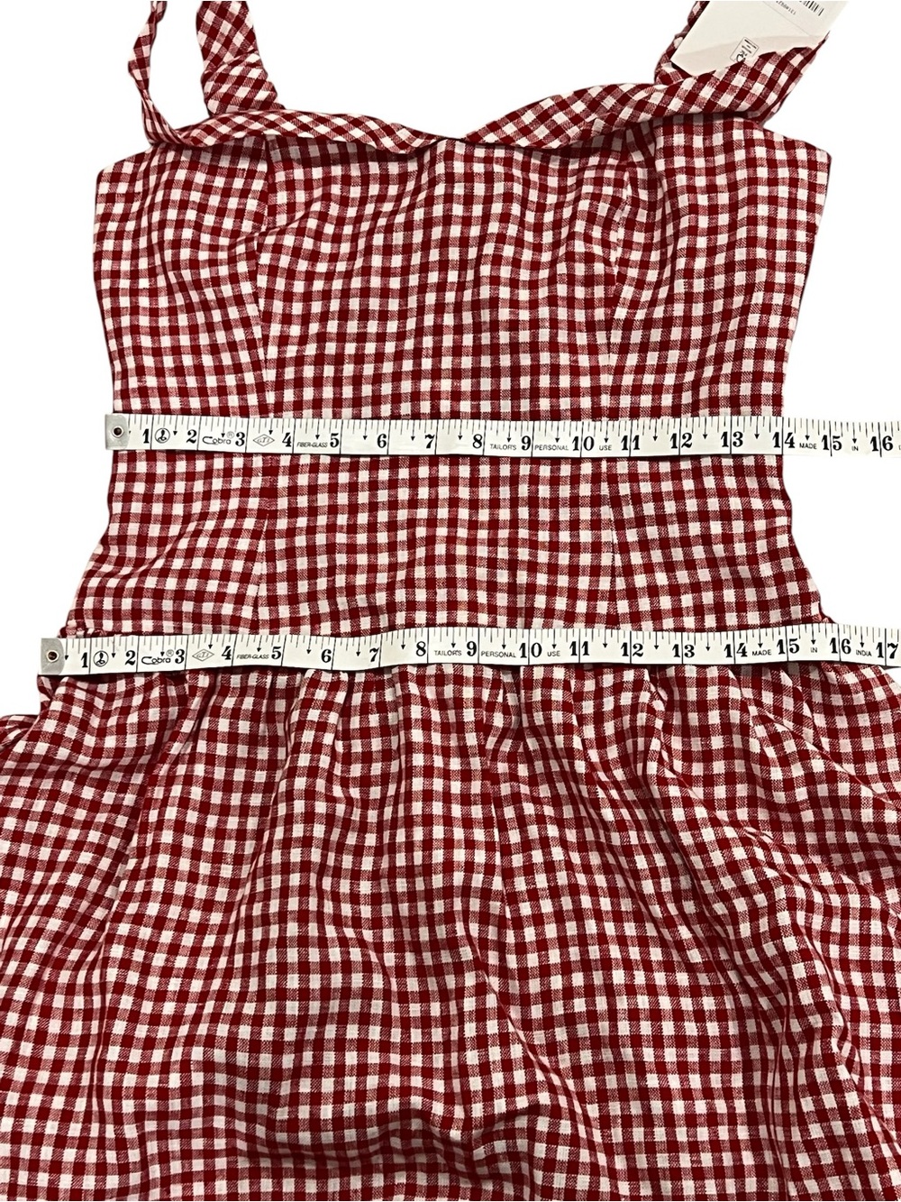 Reformation Sora Linen Dress – Tomato Check Gingham - NWT NEW - Picture 12 of 12